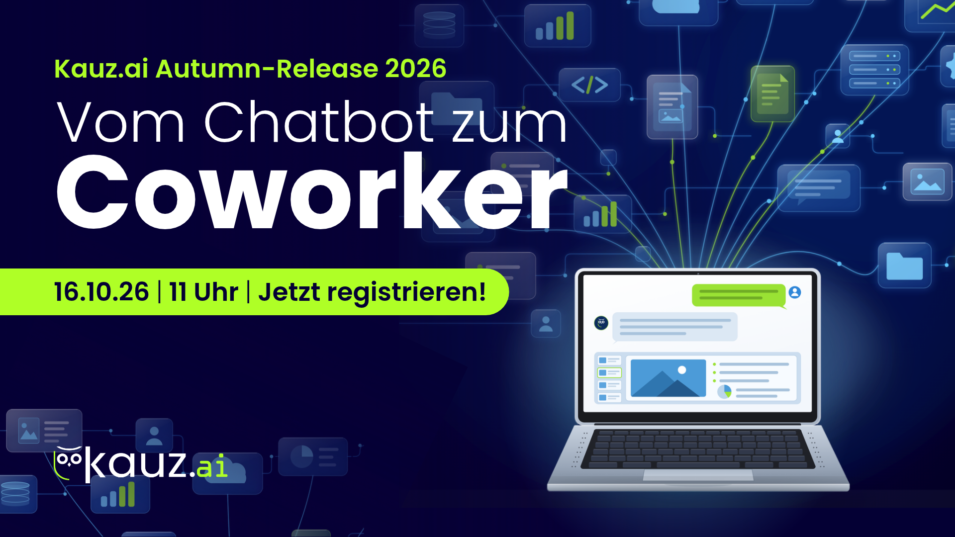 Kauz.ai Autumn-Release 2026 „Vom Chatbot zum Coworker“, 16.10.26 um 11 Uhr