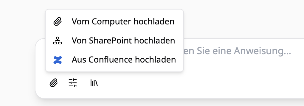 Quelle zum Datenupload auswählen