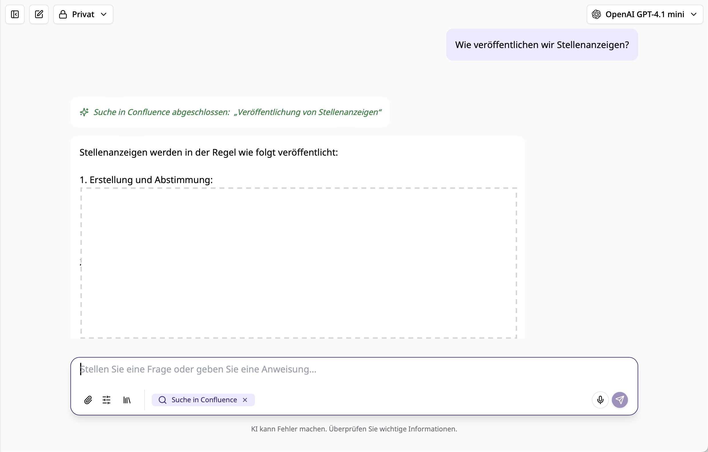 Über Toolauswahl in Confluence suchen