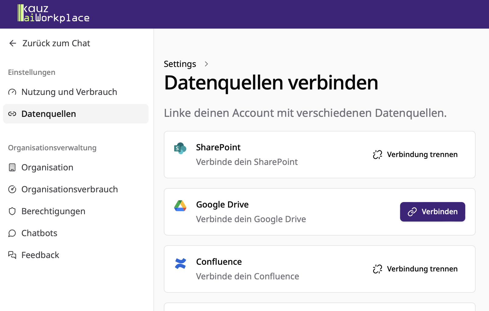 Datenquellen verbinden