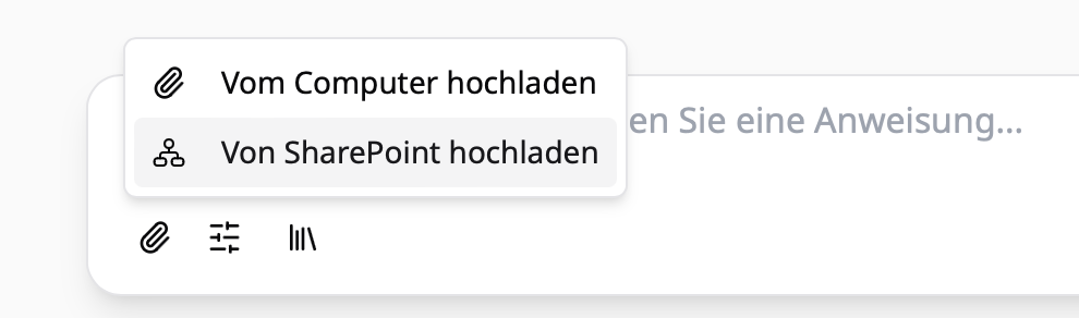 Daten aus SharePoint hochladen