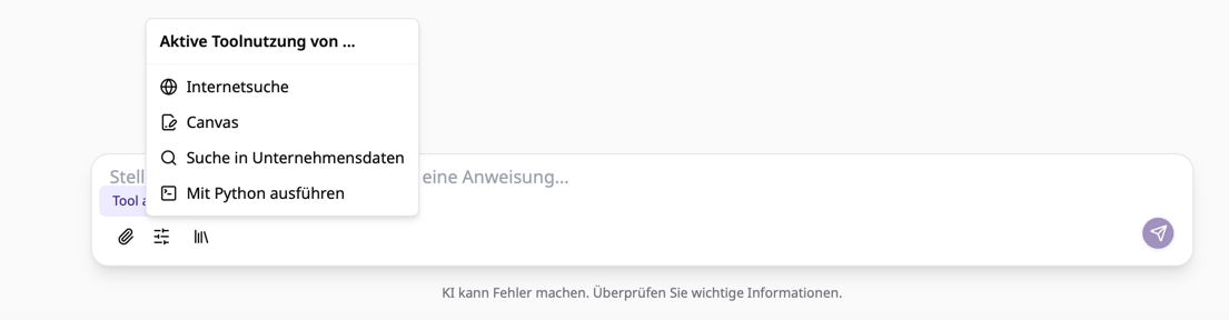 Toolaufruf über den Chat