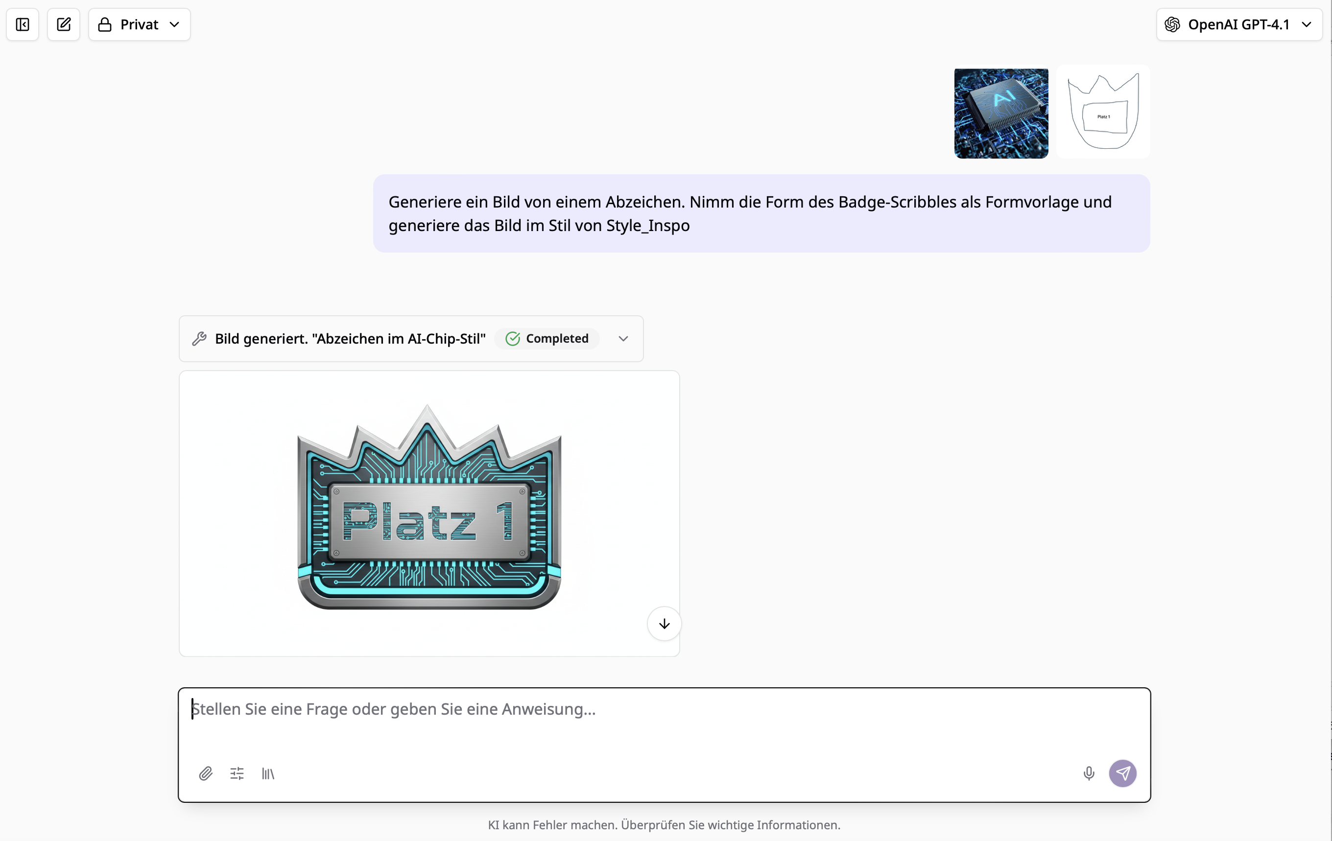 Bild nach einer Vorlage generieren