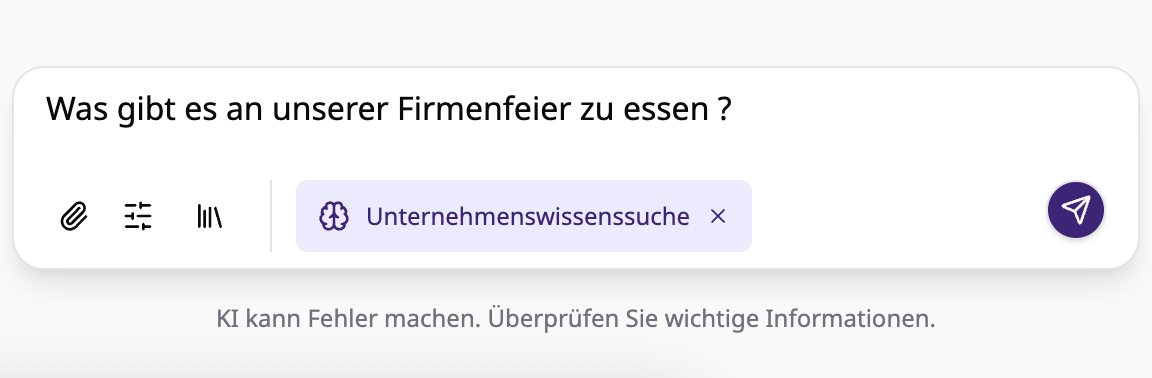 Toolauswahl „Unternehmenswissenssuche“ für die Suche in Kencube