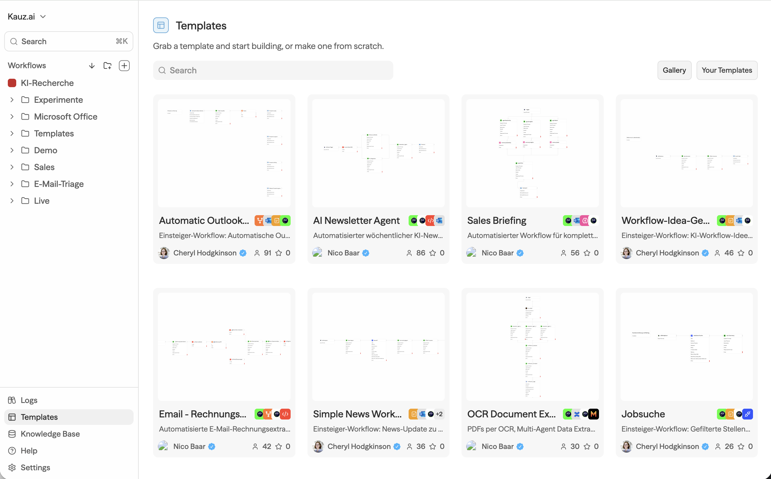 Template-Gallerie